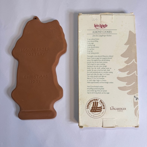 Longaberger Pottery Vintage Christmas Cookie Molds St Nick Kriss Kringle Set - Picture 13 of 14